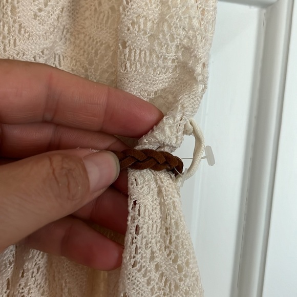 Rue 21β’ Cream Lace Slip On Skater Dress with Belt, Fully Lined, Size M - Picture 9 of 16